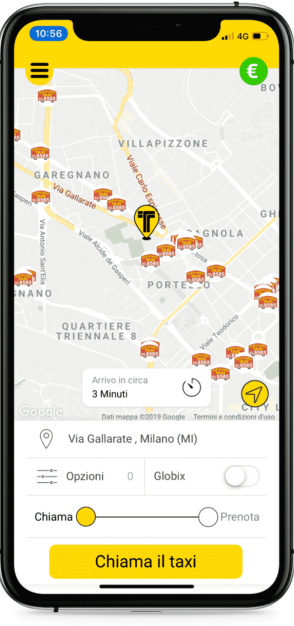 app per taxi a milano, roma, firenze, udine
